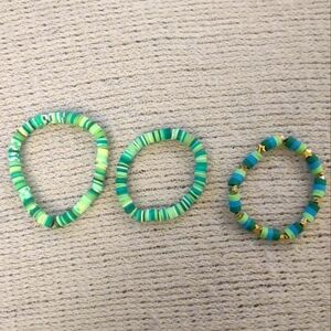 Bundle of 3 Bracelets, Green Theme